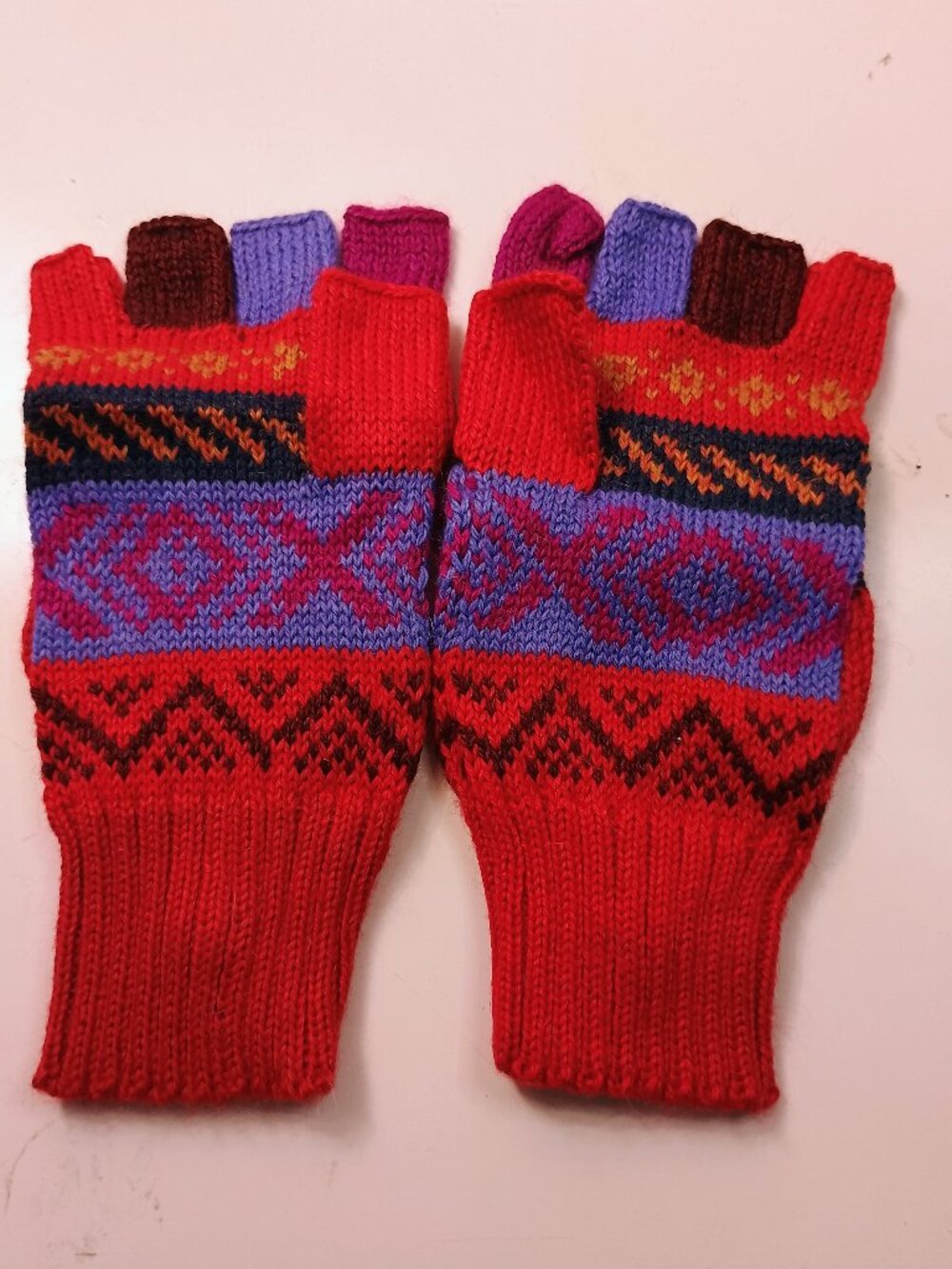 Convertible Wool Knitted Gloves Mittens, Multicolor Winter Hand Gloves